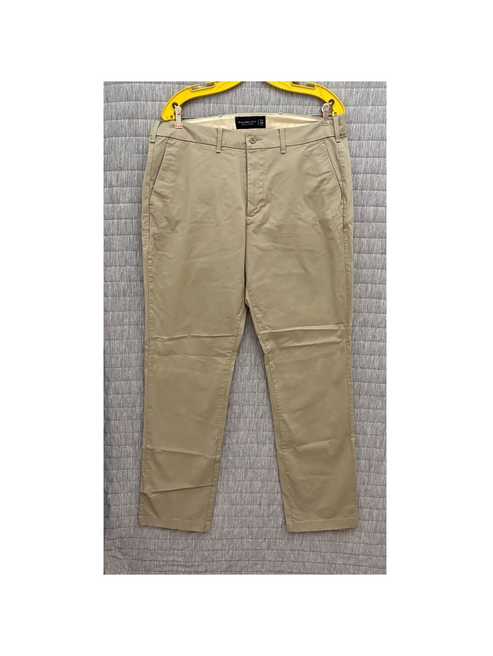 Abercrombie & Fitch Men's Straight Stretch Khaki Pants Size 34x34 Preppy Office